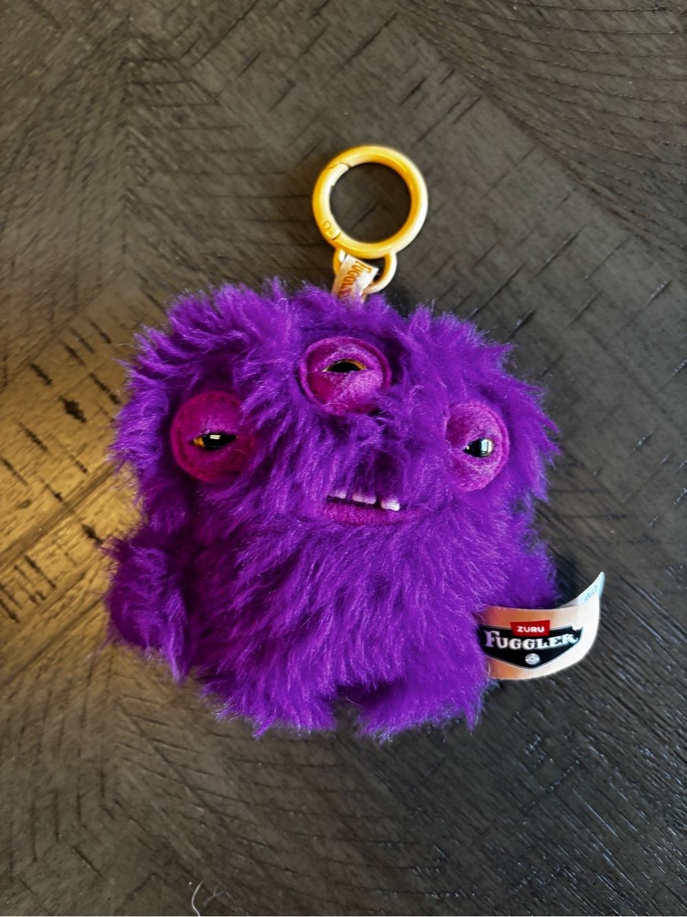 ZURU Fuggler Purple Clip-On Plush Monster Keychain